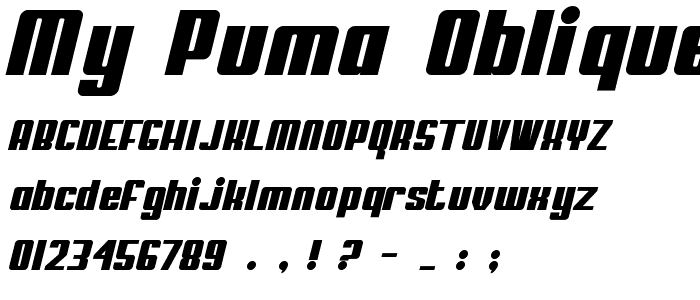 My Puma Oblique font